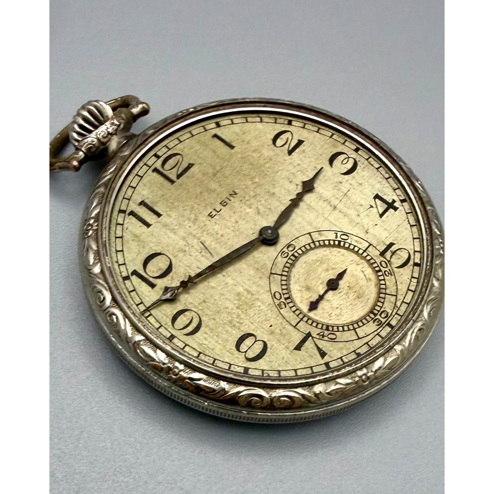 Vintage Elgin Pocket Watch Philadelphia Victory Case Non Working Parts Repair